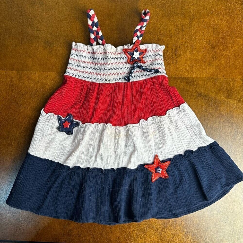 Sophie Rose size 24 months red/white/blue tiered dress